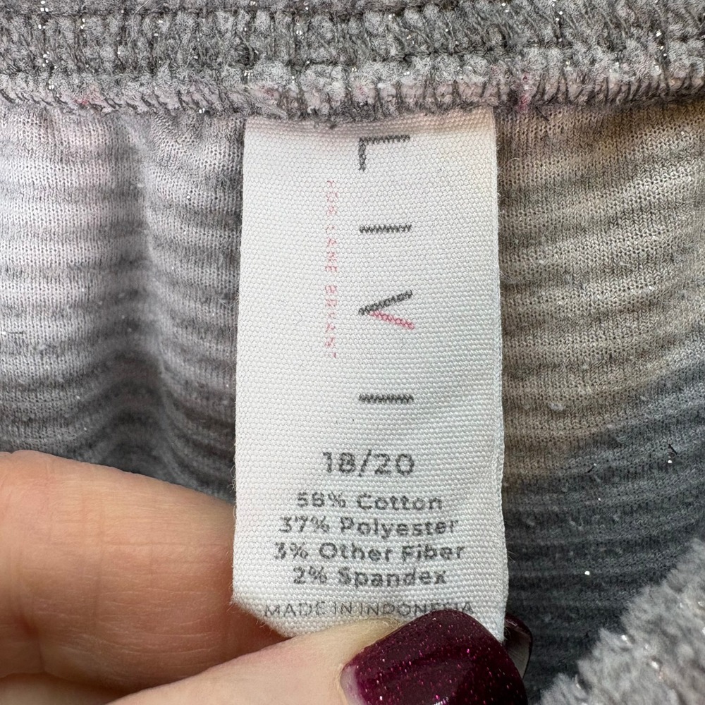 LIVI Active Gray Ribbed Sparkle Jogger Sweatpants Womens Sz 18/20 Comfort Lounge - Picture 5 of 5